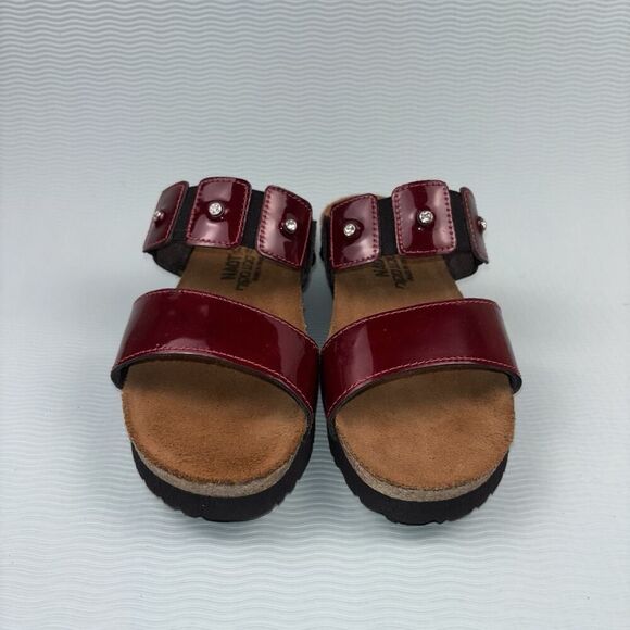 Naot Ashley Wedge Slide Sandals Shoes Women’s Size 5 Red Cherry Rhinestone - Picture 3 of 10